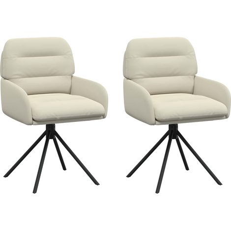 Sillas de comedor giratorias 2 pcs Cuero sintético Crema vidaXL (1/5)