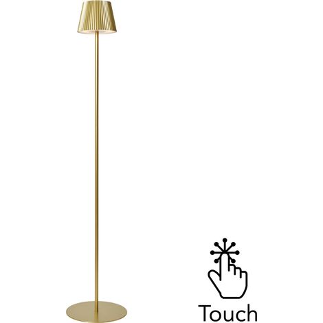 Litecraft Elowen Floor Lamp Rechargeable Touch Sensitive Integrated LED - Gold (1/5)