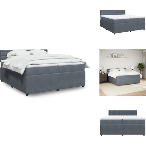 Sommier à lattes de lit et matelas Gris foncé 200x200cm Velours - Sommier À Lattes De Lit - Sommiers À Lattes De Lit - Lit - Meuble De Chambre À Coucher (1/5)