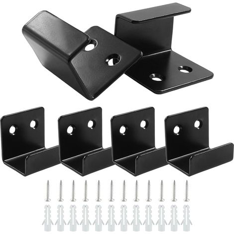 Lot de 6 crochets muraux en acier inoxydable, largeur intérieure de 20 mm, crochets robustes pour carrelage en céramique (noir) (1/5)
