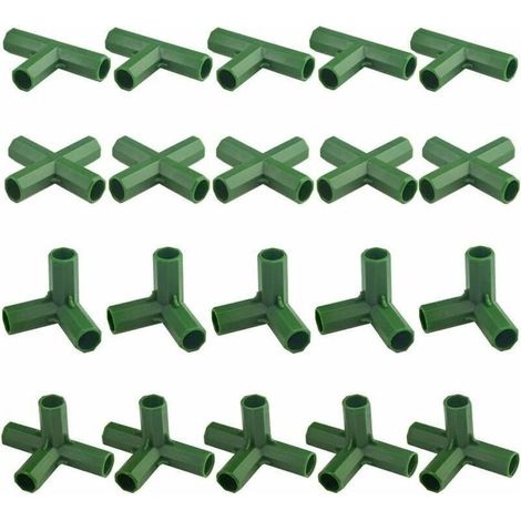 Lot de 20 connecteurs de cadre de jardinage résistants pour serre et plantes 11 mm, (1/4)