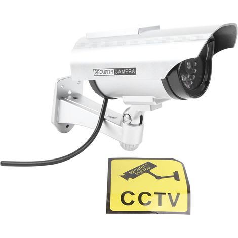 Fausse caméra de surveillance solaire avec voyant LED clignotant pour la maison, le bureau ou l'entreprise (1/5)