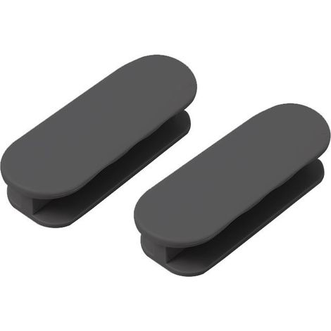 Instalación sin taladros. Apto para puertas, muebles y puertas y ventanas de cristal. Dimensiones: 9 x 3,2 x 2,0cm (negro, juego de 4). (1/5)