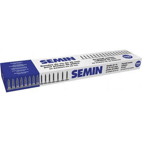 SEMIN Bandes de Vis TTPC 3,5 x 35 mm - 1000 pcs (20 Bandes de 50) - Auto-Perceuses - Compatible Visseuses Automatiques (1/5)