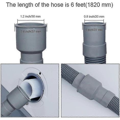 Tuyau d'évacuation des eaux usées pour lave-linge et lave-vaisselle, 1 m, souple et extensible. (1/5)