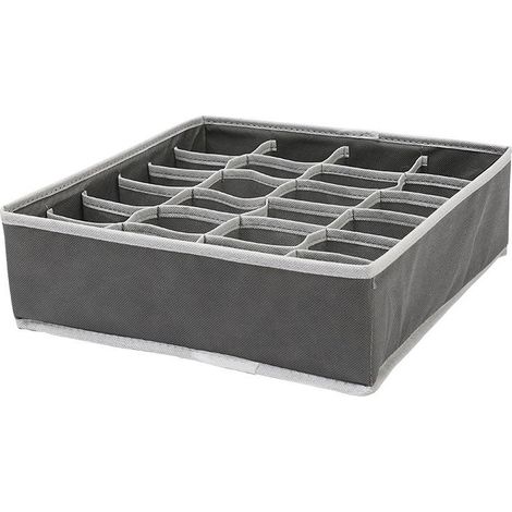 Organisateur de tiroir pliable en tissu non tissé pour sous-vêtements, soutien-gorge, chaussettes Organisateur de compartiment peu encombrant(Beige) (1/5)