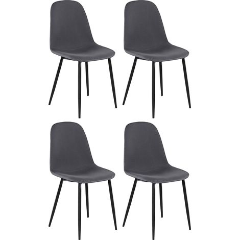 Miller-Chaise de salle à manger en tissu anthracite Pack de 4