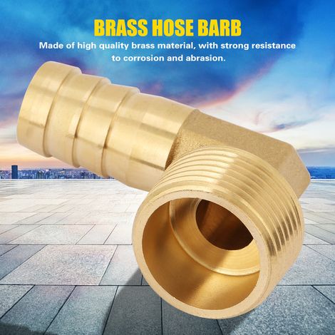 Raccord coudé en laiton à filetage mâle 3/4" avec embout cannelé pour tuyau (16 mm)