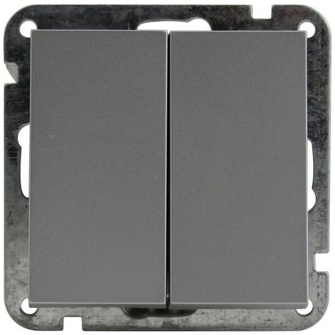 Unitec DoppelWechsel-Schalter mit Wippe Melbourne, silber Wechselschalter (1/2)