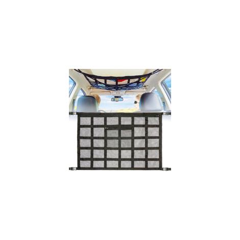 Filet de rangement pour toit de voiture, sac de rangement universel en maille élastique avec fermeture éclair, noir (90 x 65 cm),