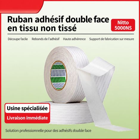Ruban adhésif double face non-tissé 5000NS 25 mm x 50 m sans résidu 25mm 12 × 12 × 2,5 cm 400 g – Livraison gratuite (1/5)