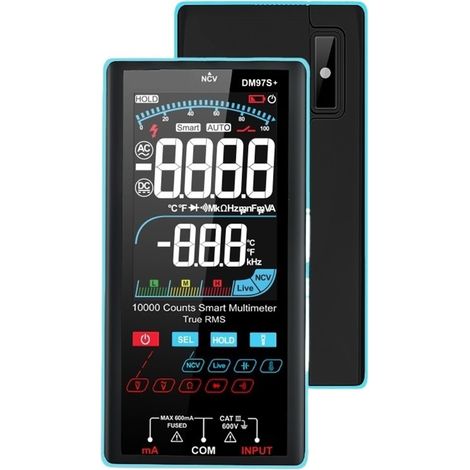 Multimètre à écran Couleur 10 000 Points Mesure de la température Multimètre Intelligent NCV True RMS Multimètre numérique Voltmètre(DM97S Color) (1/5)