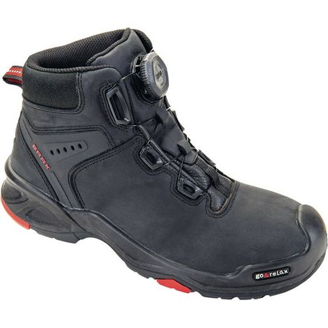 Stivali di sicurezza Braxton taglia 42 pelle nera/rossa S3 SRC HRO EN20345 BAAK