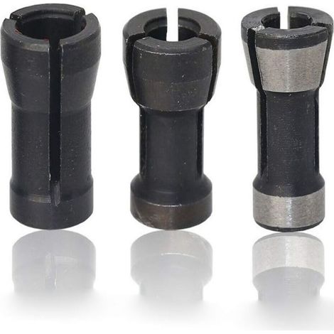 Adaptateur Fraisage - Acier Haute Qualité - Pour Machine À Fraiser Menuiserie - 8 mm 6,35 mm 6 mm - 3 Pièces (1/5)