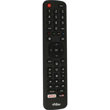 vhbw Replacement Remote Control compatible with Hisense 32K3110W, 40K3110PW, 55K321UW, 50K3110PW, 50K321UW, 40K321UW TV, Television