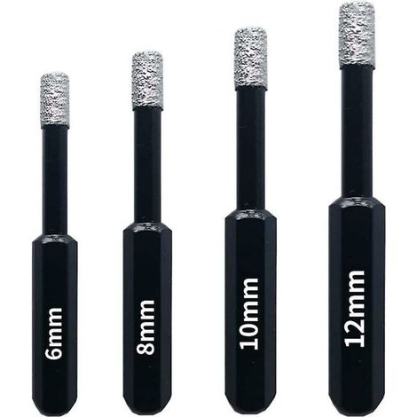 4-teiliges Diamantbohrer-Set, 6 mm, 8 mm, 10 mm, 12 mm (1/5)