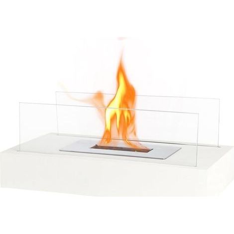 Cheminée bioéthanol de table rectangulaire 35 cm – Combustion propre sans fumée – Verre résistant à haute température – Intérieur et extérieur (1/5)