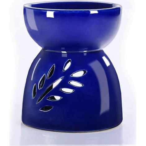 Brûleur d'huiles essentielles 2024, brûleur à cire en céramique, porte-bougie chauffe-plat, lampe d'aromathérapie florale, diffuseur d'huiles essentielles (1/4)