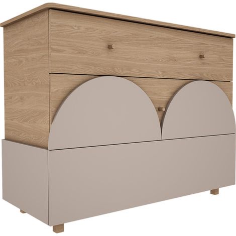 Cassettone a 3 cassetti Wood Luck Bloom - Cashmere e legno