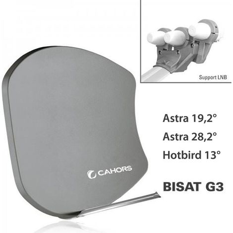 Antenne Multisatellite Cahors SMC Bisat 3 sorties + 3 LNB - Astra 19,2°, Astra 28,2°, Hotbird 13° (1/2)