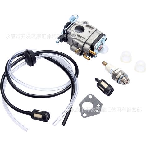 Mini-Motorradmotor 43–49 cm³ Zweitakt-Rasenmähermotor, Rollermotor 40–5, Vergaser 15 mm, Zündkerze, Kraftstoffleitung (1/5)