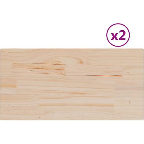 Dessus de table  Dessus de bureau  Plateau de table 2 pcs 90x45x1,7cm rectangulaire bois pin massif