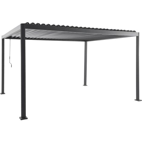 Louvered pergola with rounded legs aluminium 4x3m anthracite - Imperial