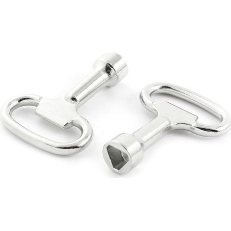 2 Pcs Cle Triangle Poubelle Clé Poubelle Jaune Triangulaire Clef Triangle à Douille en Métal (1/4)