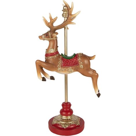 Statue de Cerf Décoration de Noël Figurine Festive en Plastique Marron 18 x 10 x 35 cm - PANGIVO (1/4)