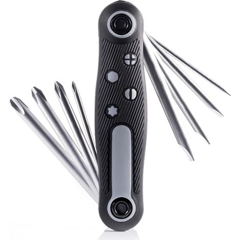 Tournevis Multifonction 8 En 1, Tournevis Multifonction Acier CRV Chrome Vanadium Professionnel À Triple Axe Embouts Précision (1/5)