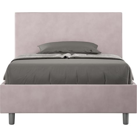 Letto una piazza e mezza contenitore imbottito 120x200 microfibra glicine Adele (1/4)