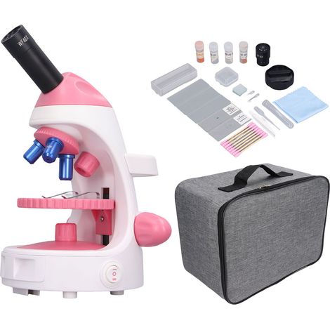 Microscope biologique optique monoculaire 40X‑640X pour enfants, école et laboratoire (1/5)