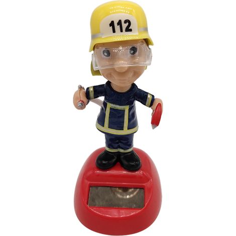 Poupée Secouante Pompier à Énergie Solaire - Décoration Intérieure Maison/Voiture - Cadeau de Noël Idéal (1/5)