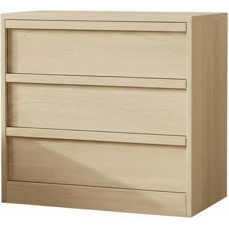 Commode 3 Tiroirs,Plaque en Bois, Grand Espace De Rangement, Dispositif Anti-Basculement, Design Moderne, Chambre Comodas pour Salon, Bureau Et Entrée