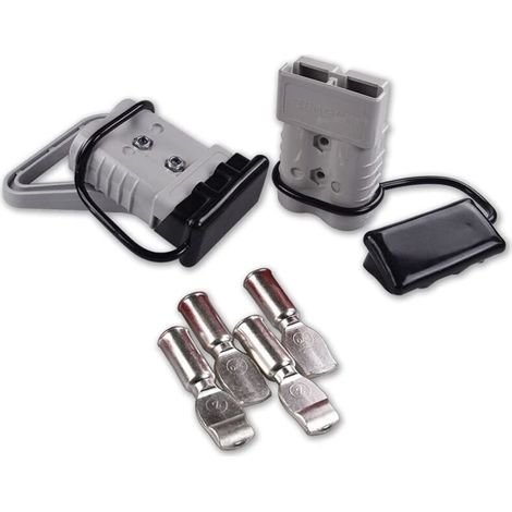 CSPARKV 350 Amp 2Pcs Battery Plug Connector 350A 2Awg Gris Battery Power Connector + 1 pièces 350A amp Poignée Connecteur d'alimentation de Batterie + 2 pièces Couvercle anti-Poussière