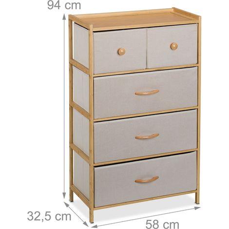 Cassettiera portaoggetti con 5 cassetti elegante sala da pranzo 94 x 58 x 32,5 cm in MDF beige 130015972