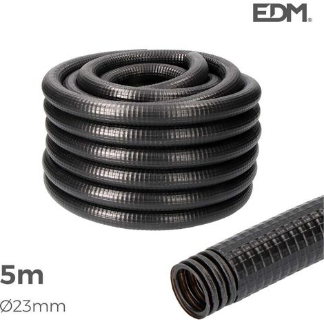 EDM – Gaine électrique préfilée 5m – Diamètre intérieur 23mm – Résistante aux chocs et à l'écrasement – PVC non propagateur de flammes