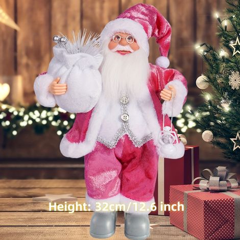 Une Mignonne Poupée de 12 pouces du Grand-Père Noël Debout dans une Vitrine pour Décorations d'Halloween et Deuxième Nuit (1/5)