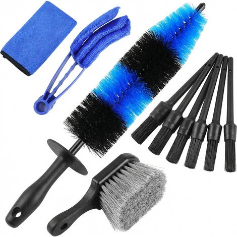 9 Pcs Car Cleaning Brush Set - Wheel Brush, Tyre Rosse and Detail Brushes (1/5)