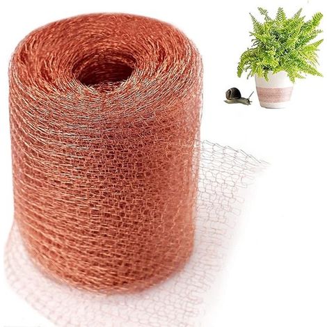 Grillage anti-escargots en cuivre 6 m - Protection contre les escargots et autres nuisibles - Grillage en cuivre sûr et efficace pour les souris, chauves-souris et oiseaux de jardin - 1 pièce - 6 m