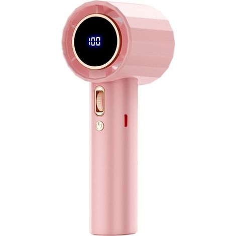 Ventilateur turbo portable universel rose, refroidisseur personnel rechargeable par USB, affichage numérique, 100 modes de vitesse d (1/4)