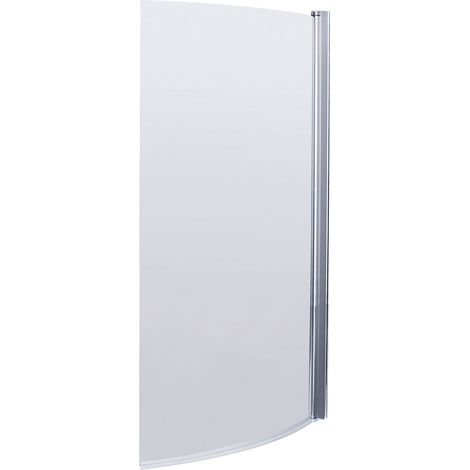 Curved 6mm Toughened Safety Glass Reversible B-Bath Screen - Chrome (1/5)