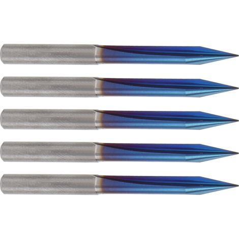 5 pièces Fraises à Graver V 4mm, 2 Goujures pour Sculpture sur Bois et Métal, Queue Droite (1/5)