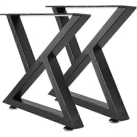 Pieds de table en métal, lot de 2, pieds décoratifs de style industriel rétro pour meubles, pieds de table robustes en acier au carbone, adaptés aux projets de meubles à faire soi-même (40 cm de haut, (1/5)