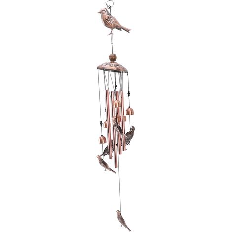 Carillon éolien en fer forgé, décoration extérieure vintage et élégante, clochette suspendue pour jardin, terrasse, oiseau (1/5)