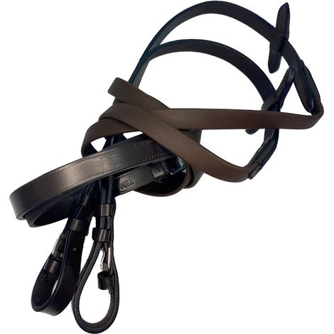 16 mm, nero: Rênes anglaises en biotane antidérapantes et en cuir de 16 mm