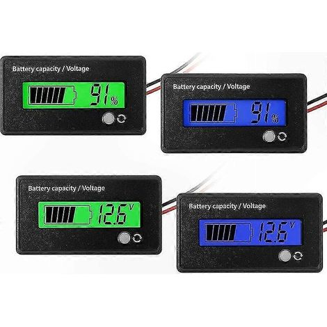 Lot de 4 indicateurs de batterie avec alarme pour systèmes 12V 24V 36V 48V, moniteur de capacité et tension pour batteries plomb-acide et lithium-ion (1/5)