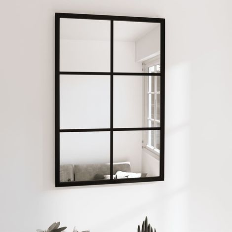 Wandspiegel Schwarz 60x40 cm Metall