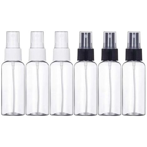 6 pièces de flacon pulvérisateur vide de 100 ml Flacon pulvérisateur vide Pulvérisateur atomiseur en plastique réutilisable,blancx3,noirx3 (1/5)
