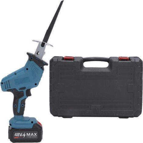 Akku-Säbelsäge für Makita 21V (Akku nicht im Lieferumfang enthalten), 21 mm Hublänge, variable Drehzahl 3500 U/min, inklusive 4 Sägeblättern für Holz, PVC und Metall (1/4)